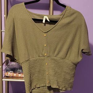 Green Flowy and Tight top